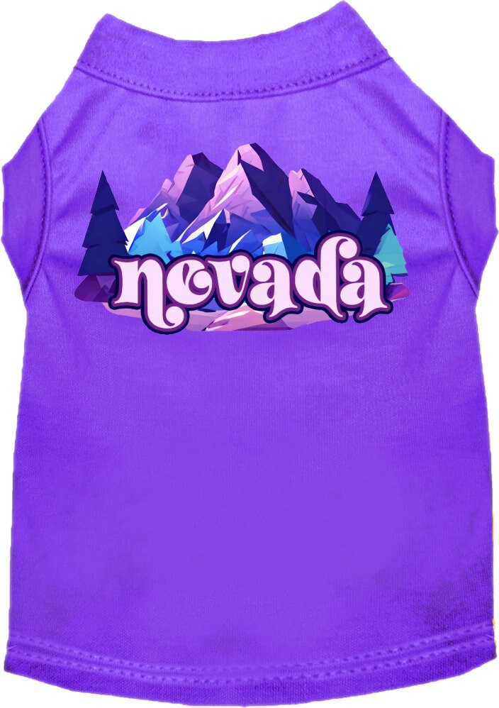 Camiseta serigrafiada para perros y gatos, "Nevada Alpine Pawscape"