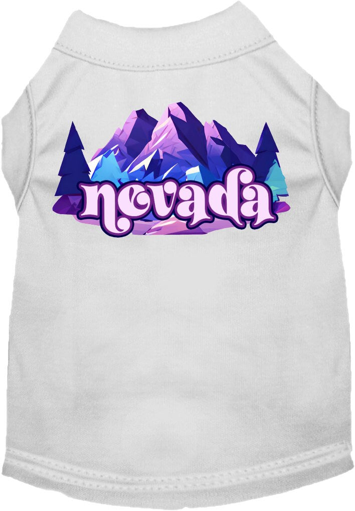 Camiseta serigrafiada para perros y gatos, "Nevada Alpine Pawscape"