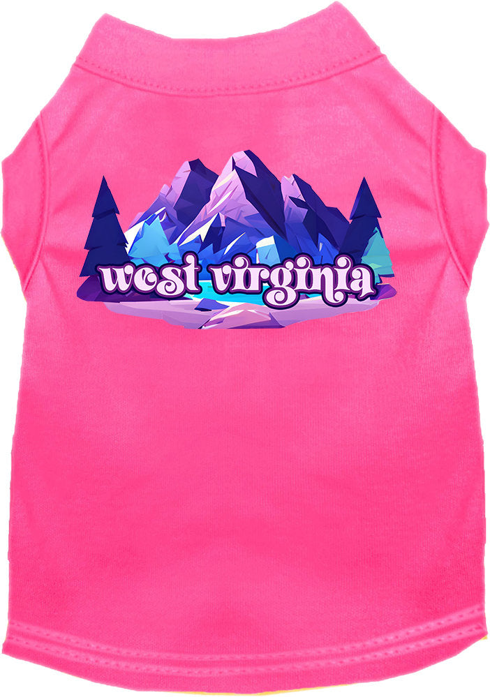 Camiseta con estampado de mascotas para perros y gatos, "West Virginia Alpine Pawscape"