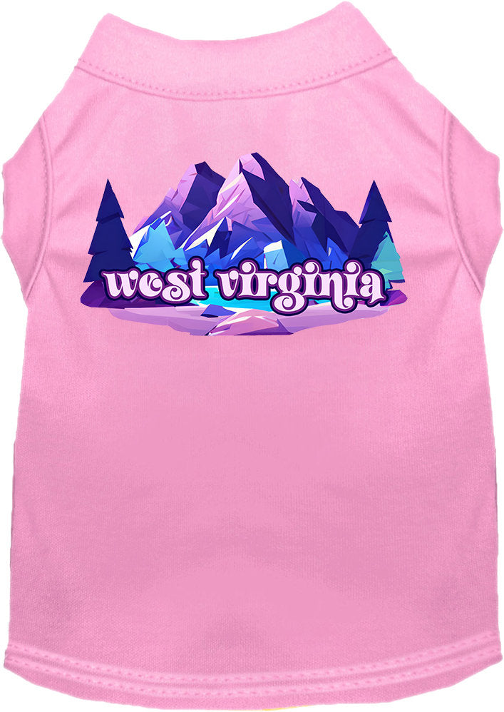 Camiseta con estampado de mascotas para perros y gatos, "West Virginia Alpine Pawscape"