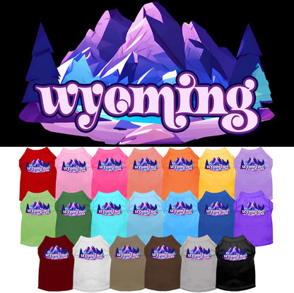 Camiseta serigrafiada para perros y gatos, "Wyoming Alpine Pawscape"