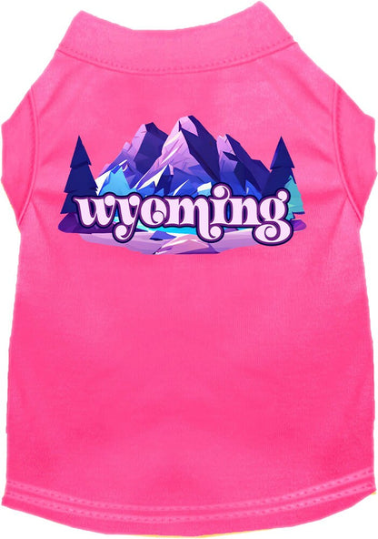 Camiseta serigrafiada para perros y gatos, "Wyoming Alpine Pawscape"