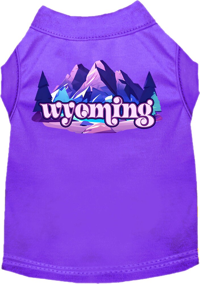 Camiseta serigrafiada para perros y gatos, "Wyoming Alpine Pawscape"