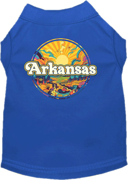 Camiseta serigrafiada para perros y gatos, "Arkansas Trippy Peaks"