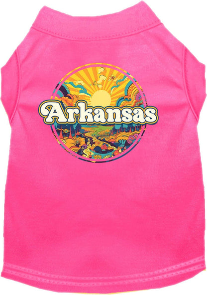 Camiseta serigrafiada para perros y gatos, "Arkansas Trippy Peaks"