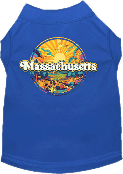 Camiseta serigrafiada para perros y gatos, "Massachusetts Trippy Peaks"