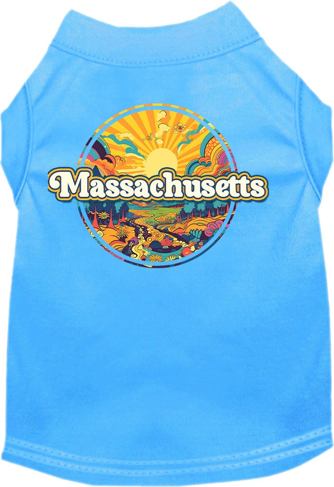 Camiseta serigrafiada para perros y gatos, "Massachusetts Trippy Peaks"