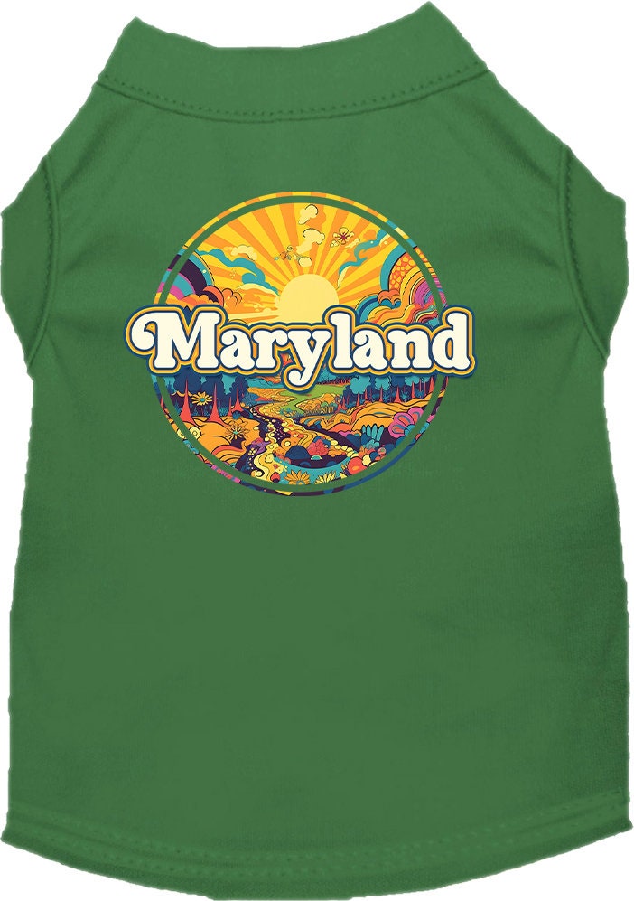 Camiseta serigrafiada para perros y gatos, "Maryland Trippy Peaks"