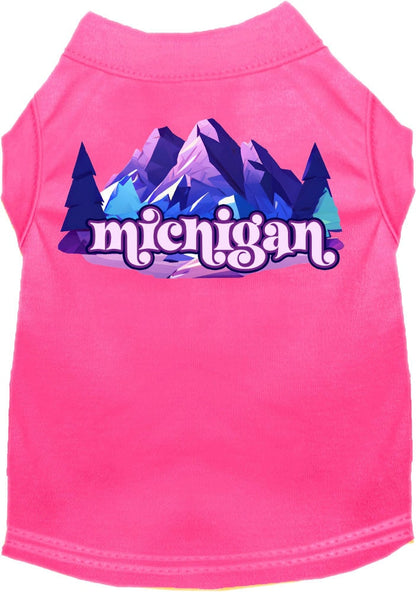 Camiseta serigrafiada para perros y gatos, "Michigan Alpine Pawscape"