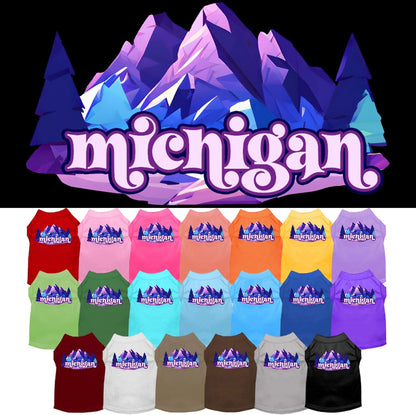 Camiseta serigrafiada para perros y gatos, "Michigan Alpine Pawscape"