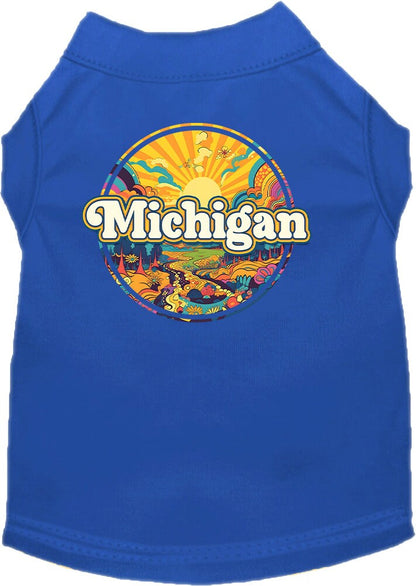 Camiseta serigrafiada para perros y gatos, "Michigan Trippy Peaks"