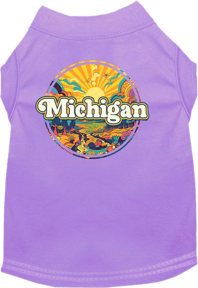 Camiseta serigrafiada para perros y gatos, "Michigan Trippy Peaks"