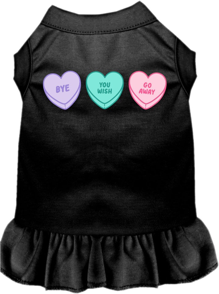 Pet Dog & Cat Screen Printed Dress "Anti Valentines Hearts"