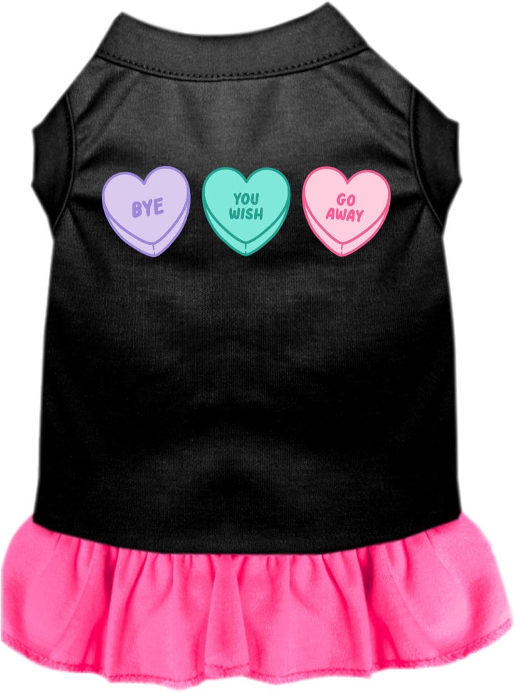 Pet Dog & Cat Screen Printed Dress "Anti Valentines Hearts"