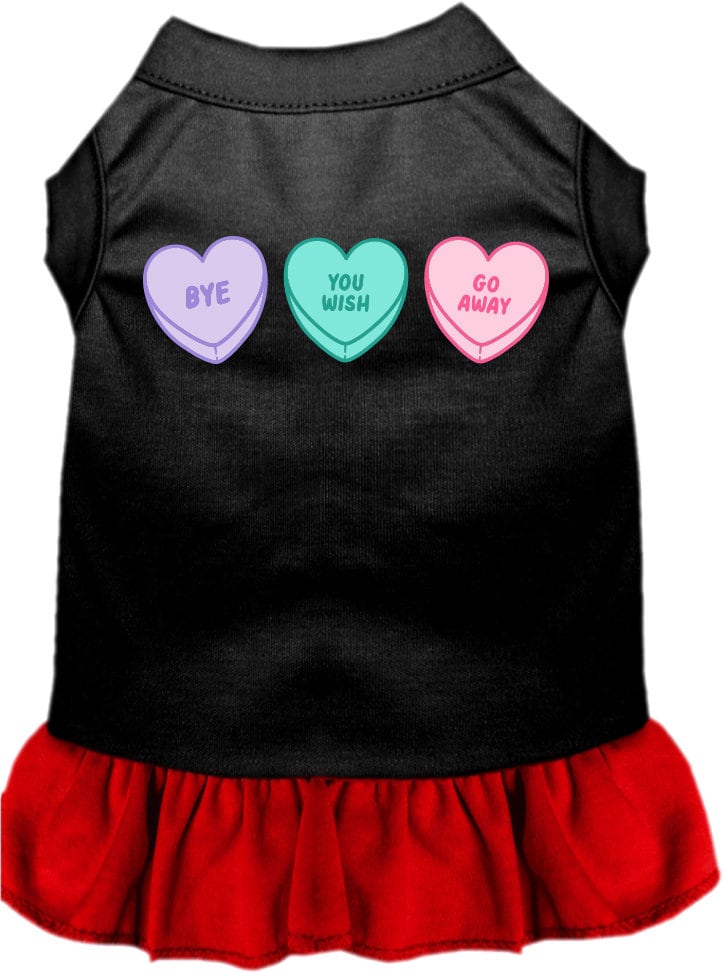 Pet Dog & Cat Screen Printed Dress "Anti Valentines Hearts"