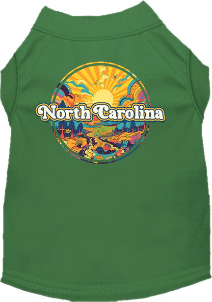 Camiseta serigrafiada para perros y gatos, "North Carolina Trippy Peaks"