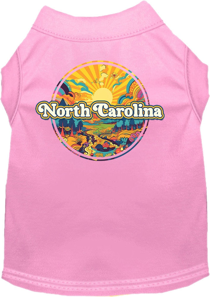 Camiseta serigrafiada para perros y gatos, "North Carolina Trippy Peaks"