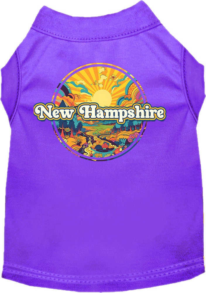 Pet Dog & Cat Screen Printed Shirt, "New Hampshire Trippy Peaks"