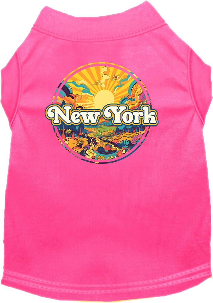 Camiseta serigrafiada para perros y gatos, "New York Trippy Peaks"