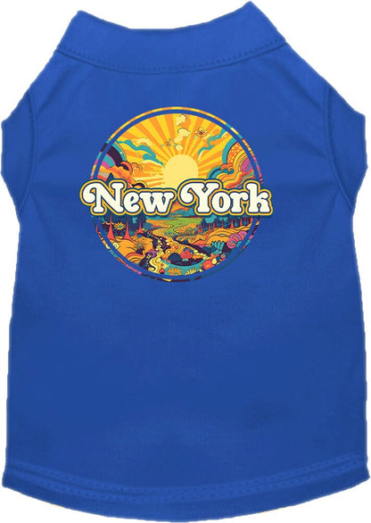 Camiseta serigrafiada para perros y gatos, "New York Trippy Peaks"