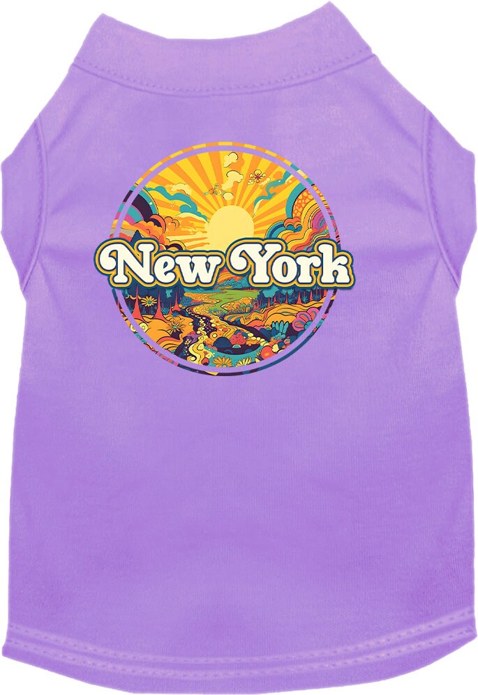 Camiseta serigrafiada para perros y gatos, "New York Trippy Peaks"