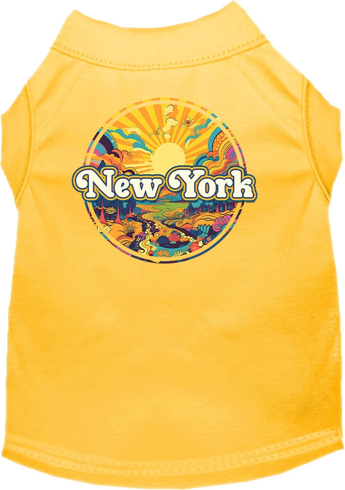 Camiseta serigrafiada para perros y gatos, "New York Trippy Peaks"