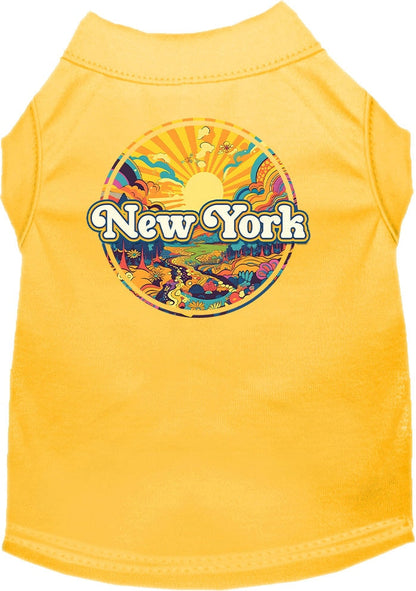 Camiseta serigrafiada para perros y gatos, "New York Trippy Peaks"