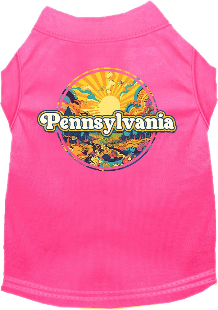 Camiseta serigrafiada para perros y gatos, "Pennsylvania Trippy Peaks"