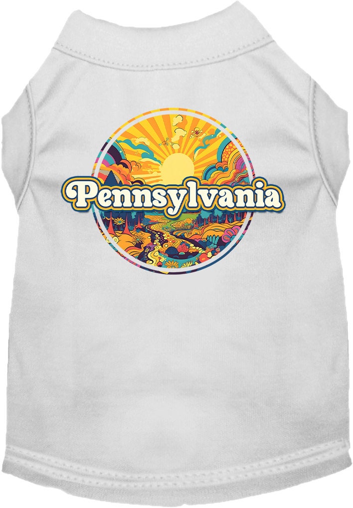 Camiseta serigrafiada para perros y gatos, "Pennsylvania Trippy Peaks"