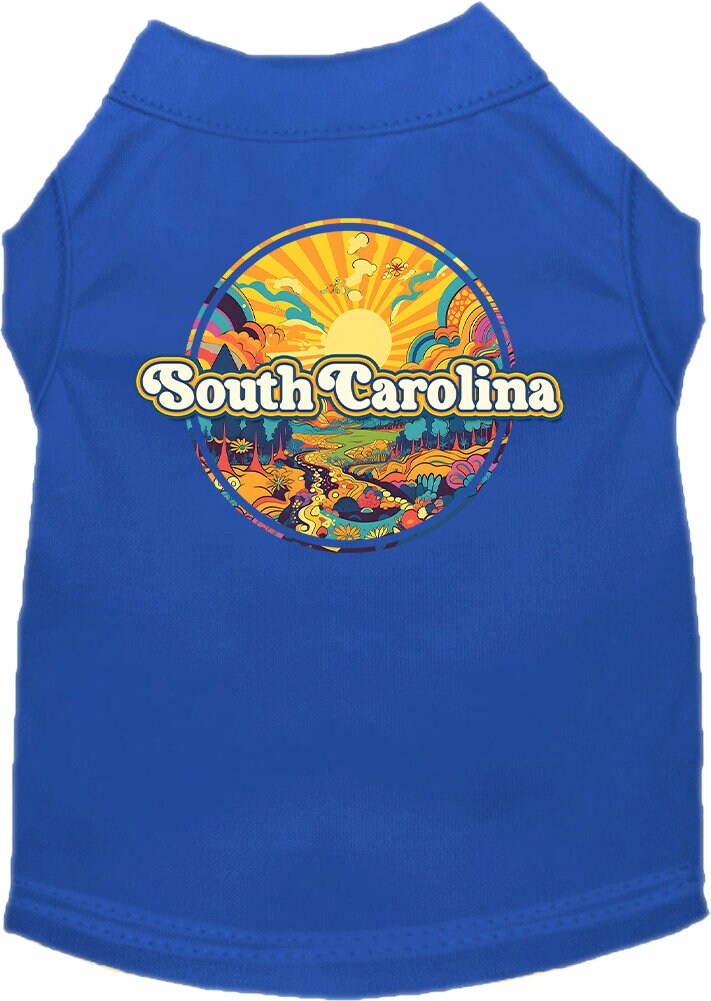 Camiseta serigrafiada para perros y gatos, "South Carolina Trippy Peaks"