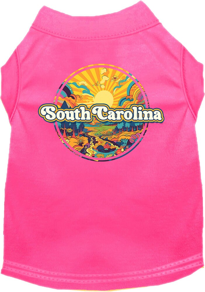 Camiseta serigrafiada para perros y gatos, "South Carolina Trippy Peaks"