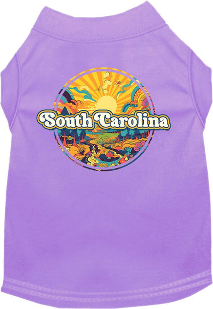 Camiseta serigrafiada para perros y gatos, "South Carolina Trippy Peaks"