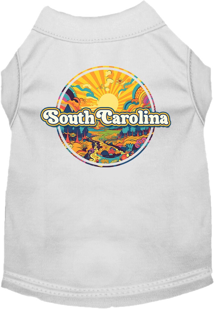 Camiseta serigrafiada para perros y gatos, "South Carolina Trippy Peaks"