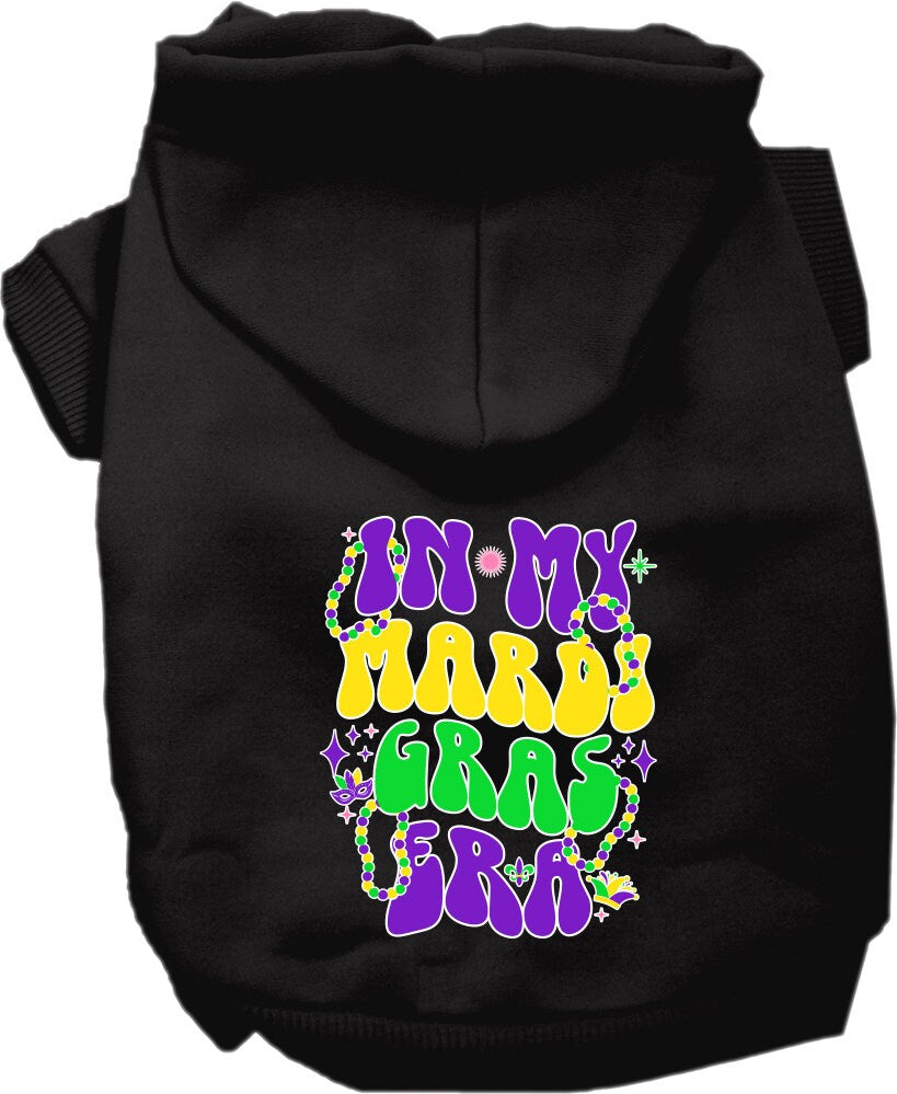 Pet Dog & Cat Screen Printed Hoodie for Small to Medium Pets (Sizes XS-XL), "In My Mardi Gras Era"