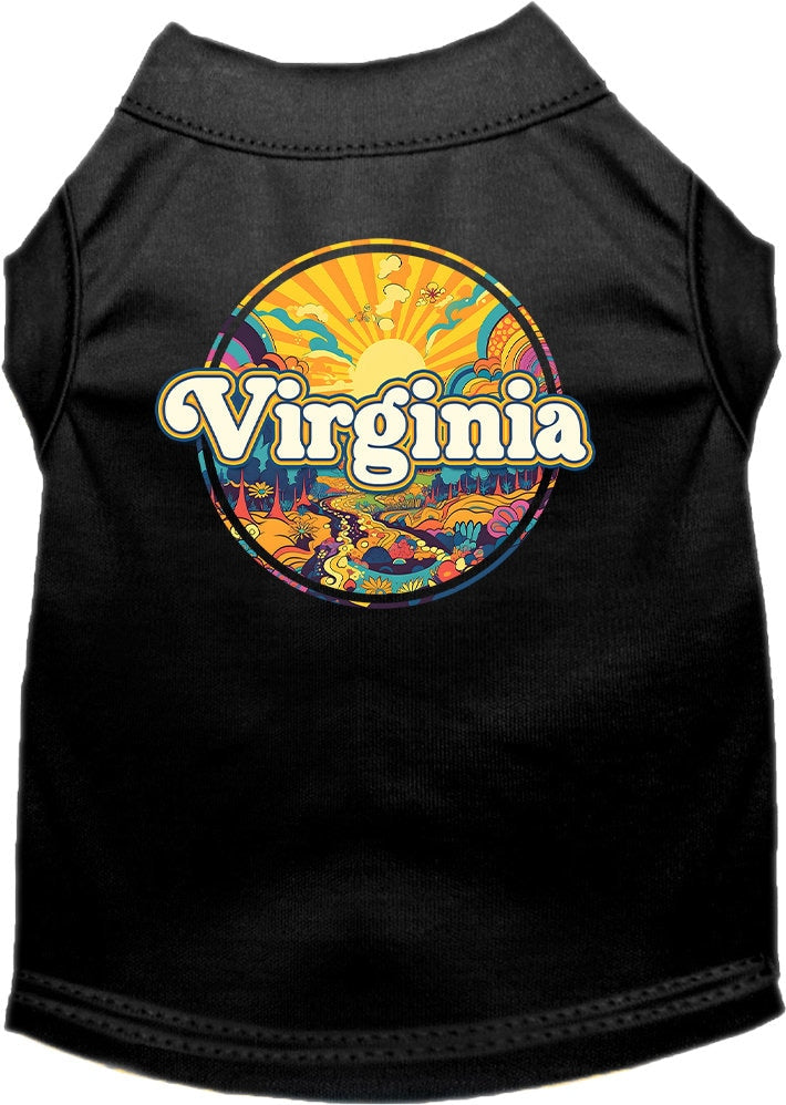 Camiseta serigrafiada para perros y gatos, "Virginia Trippy Peaks"