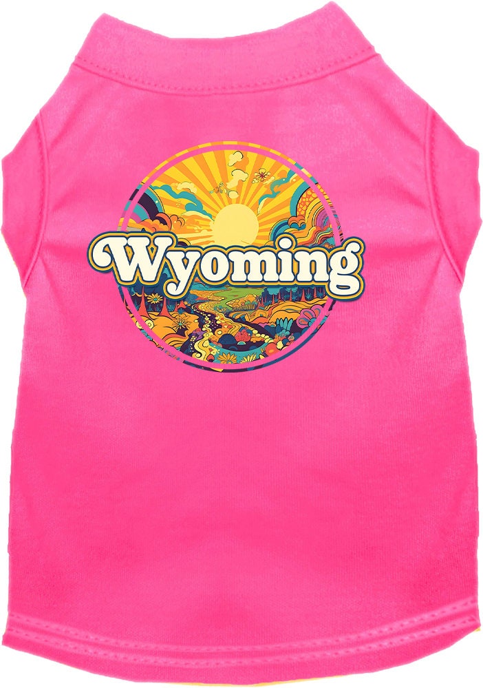 Camiseta serigrafiada para perros y gatos, "Wyoming Trippy Peaks"