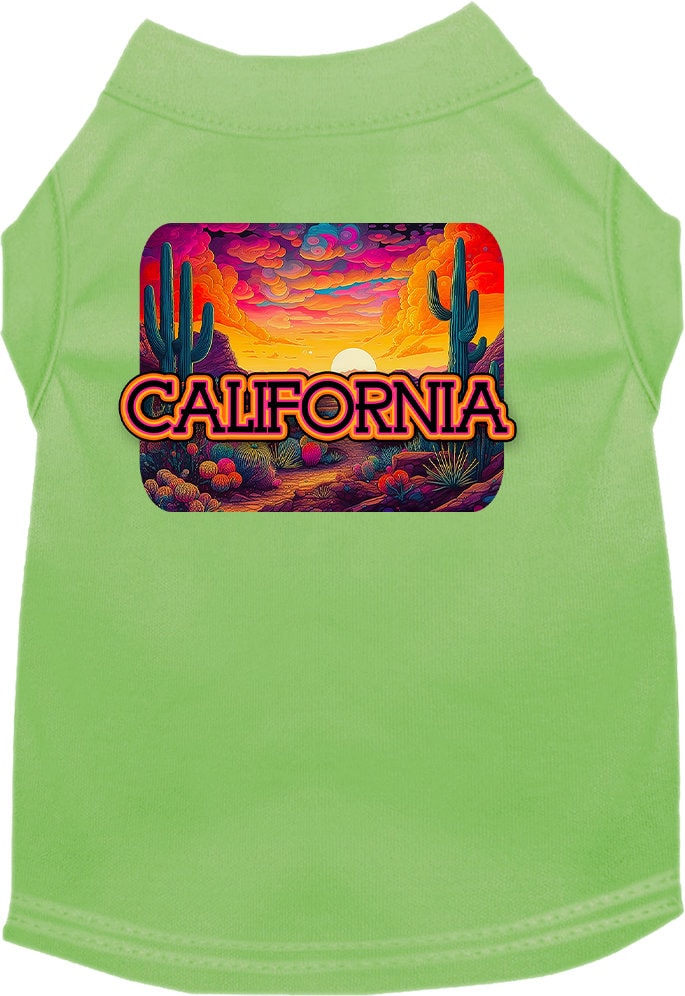 Pet Dog & Cat Screen Printed Shirt for Small to Medium Pets (Sizes XS-XL), "California Neon Desert"