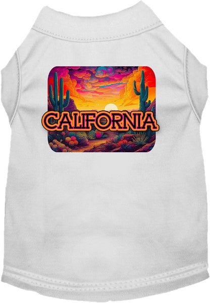 Camisa serigrafiada para perros y gatos, para mascotas medianas y grandes (tallas 2XL-6XL), "California Neon Desert"