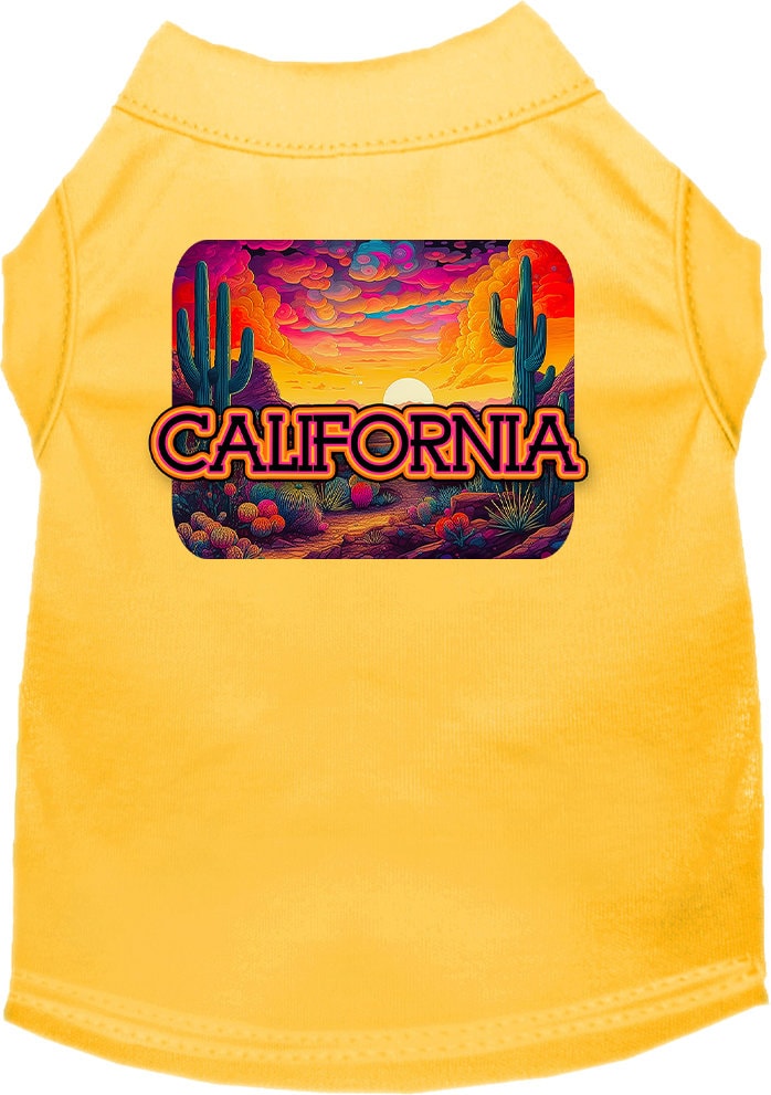 Camisa serigrafiada para perros y gatos, para mascotas medianas y grandes (tallas 2XL-6XL), "California Neon Desert"