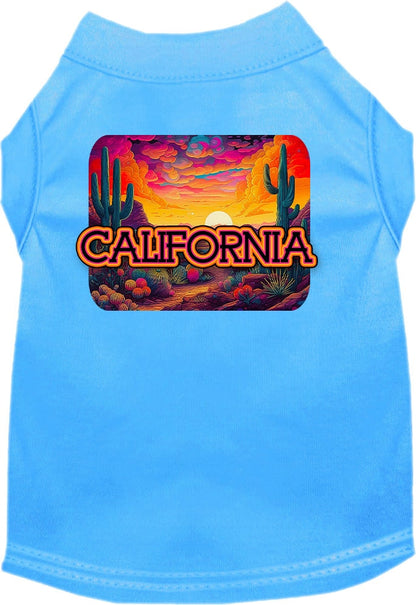 Camisa serigrafiada para perros y gatos, para mascotas medianas y grandes (tallas 2XL-6XL), "California Neon Desert"