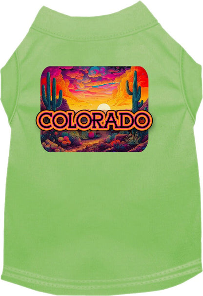 Pet Dog & Cat Screen Printed Shirt for Small to Medium Pets (Sizes XS-XL), "Colorado Neon Desert"