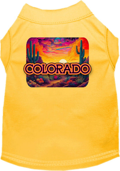 Pet Dog & Cat Screen Printed Shirt for Small to Medium Pets (Sizes XS-XL), "Colorado Neon Desert"