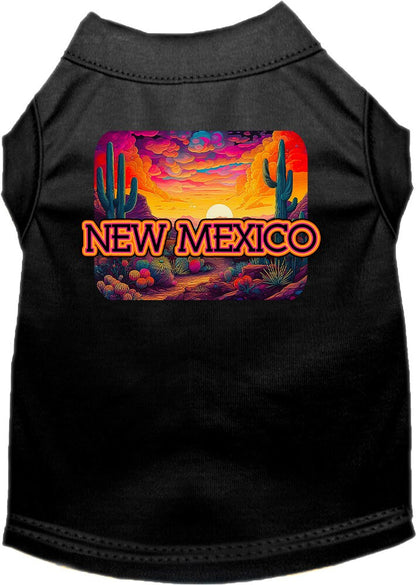 Pet Dog & Cat Screen Printed Shirt for Small to Medium Pets (Sizes XS-XL), "New Mexico Neon Desert"