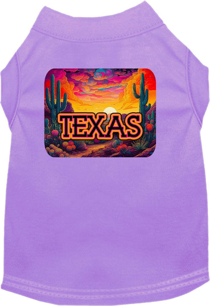 Pet Dog & Cat Screen Printed Shirt for Small to Medium Pets (Sizes XS-XL), "Texas Neon Desert"