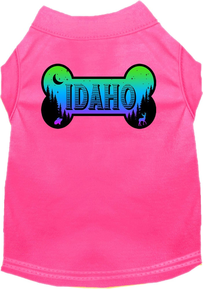 Camiseta serigrafiada para perros y gatos, para mascotas pequeñas y medianas (tallas XS a XL), "Idaho Mountain Shades"