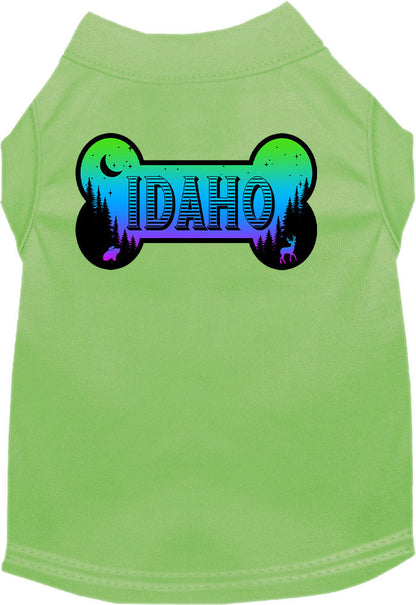 Camiseta serigrafiada para perros y gatos, para mascotas pequeñas y medianas (tallas XS a XL), "Idaho Mountain Shades"