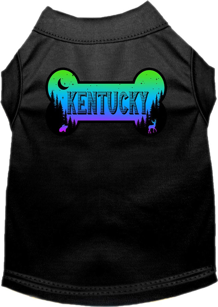 Camiseta serigrafiada para perros y gatos, para mascotas pequeñas y medianas (tallas XS a XL), "Kentucky Mountain Shades"