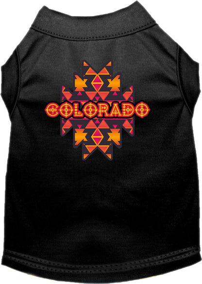 Pet Dog & Cat Screen Printed Shirt for Small to Medium Pets (Sizes XS-XL), "Colorado Navajo Tribal"