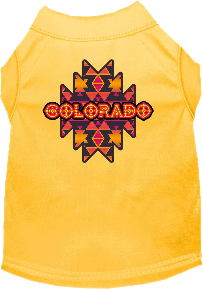 Pet Dog & Cat Screen Printed Shirt for Medium to Large Pets (Sizes 2XL-6XL), "Colorado Navajo Tribal"