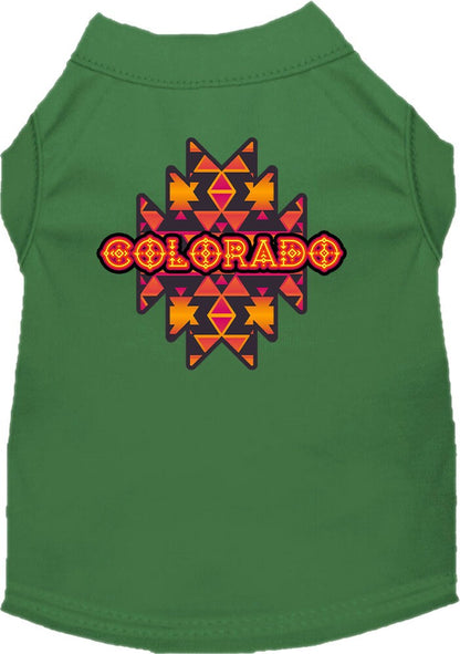 Pet Dog & Cat Screen Printed Shirt for Medium to Large Pets (Sizes 2XL-6XL), "Colorado Navajo Tribal"